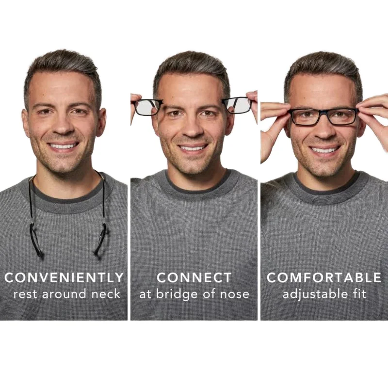 New Fashionable Hanging Neck Presbyopia Mirror Magnet Square Convenient Reading Elderly Mirror HD PC Manufacturer Direct Sales