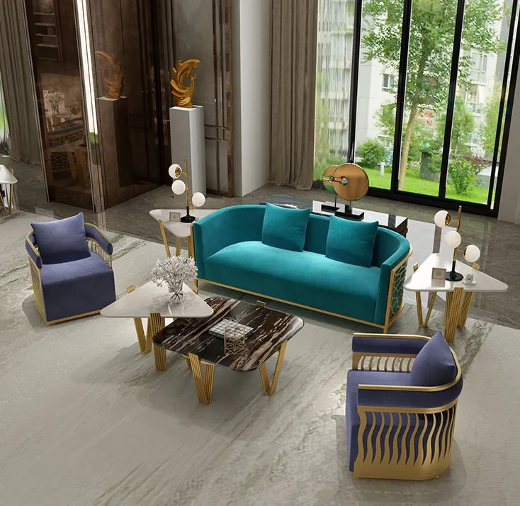 Lower price factory direct popular green velvet mid century couch living room sofa home designer furniture