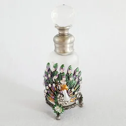 12ml Arabian Patented Peacock Metal Perfume Bottles Essential 0il Attar Glass Refillable Bottle Factory Outlet#81078