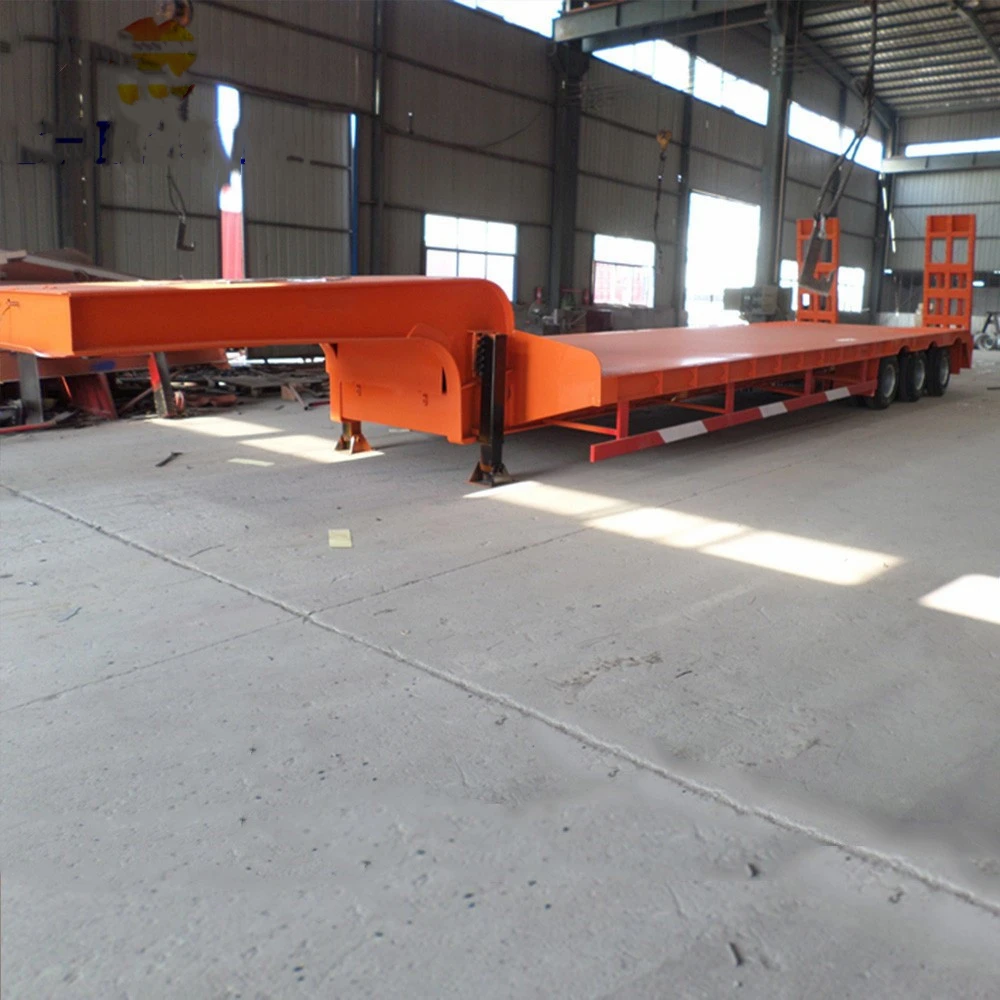  3 4 5 осей низкорамный механической обработывающий Lowboy грузовик 60ton 70ton 80 тонный полуприцеп прицеп для