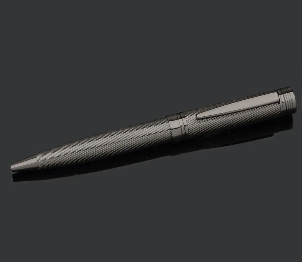 Luxury Carving Pattern Business Gift 24K Gold Plating Mechanism Metal Ballpoint Pen