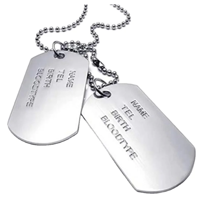 Zinc alloy dog brand metal ID card tag two-dimensional code military brand American soldier identity card customization