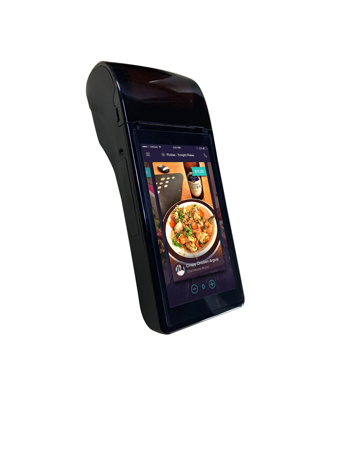 Handheld Android POS Terminal with 5 Inch Touchscreen, 4G/WiFi, 58mm Thermal Printer & NFC Ideal for Retail and Hospitality