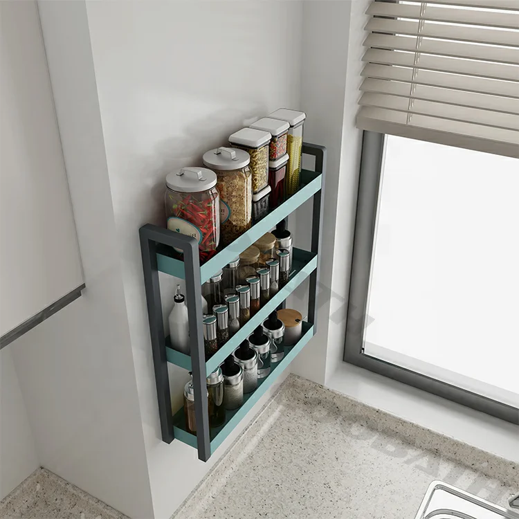 Home new design storage rack kitchen display rack shelf with wheels kitchen organizer shelf