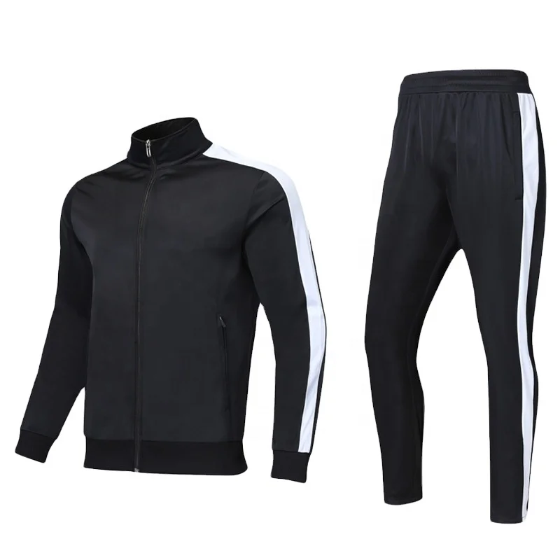 2022 Men Cardigan Jacket With Zipper Pants Gym Sport 2 Piece Set Outfit Panel Tracksuit Sweatsuit