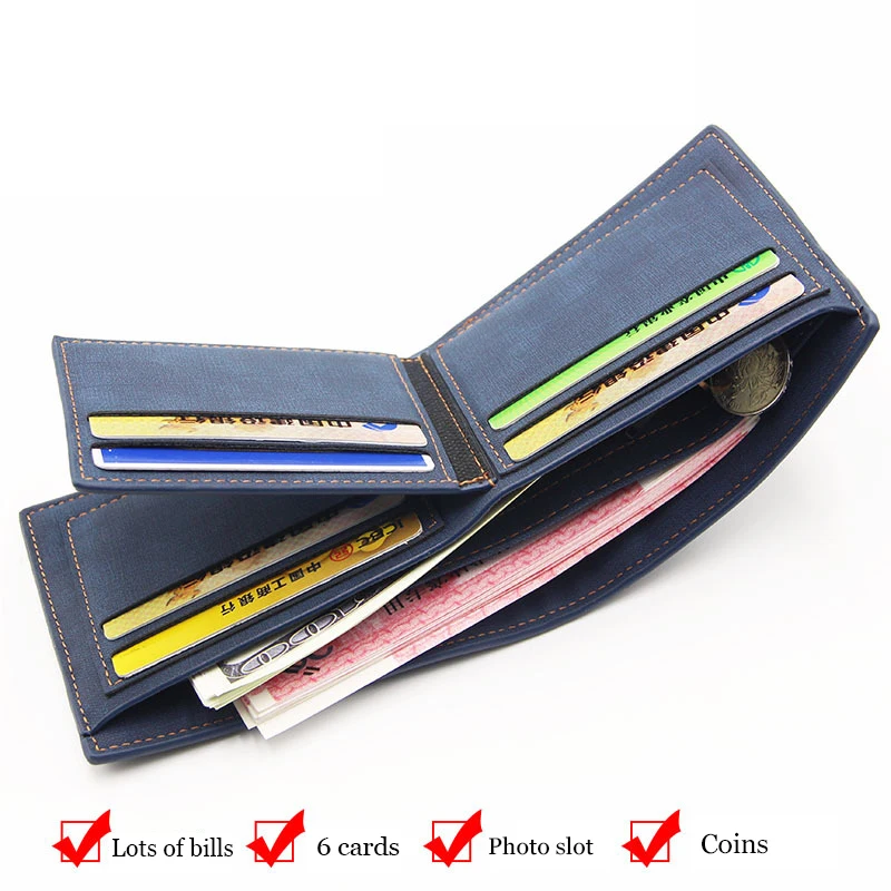Лидер продаж 2022, стильные мужские повседневные кошельки из искусственной кожи, простой дизайн, повседневный короткий кошелек, кошелек, маленький клатч, двойной кошелек для мужчин