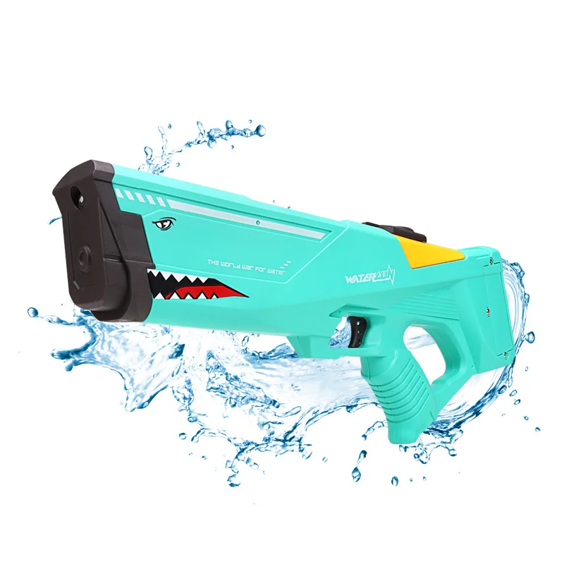 Hot Summer Sale PC Plastic Material Electric Long Distance Water Gun Automatic Burst Shark Design for Kids and Adults