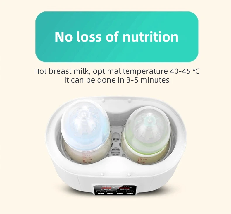 Подогреватель молока для детей пароварка подогреватель грудного еды размораживание умный контроллер температуры двойные бутылки