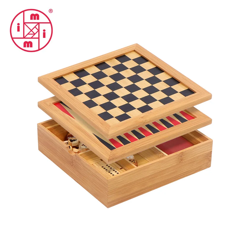 Hot Selling Bamboo Wooden Intelligent Folding Board Indoor Kids Adult Game Chess Ludo