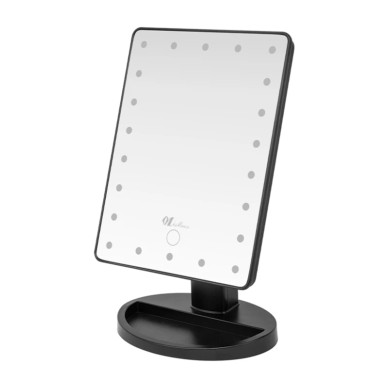 Explosive Models Usb And Dry Battery Rotary Touch Switch Travel Bathroom Makeup Tool Rectangular Makeup Mirror With Led Mirrors