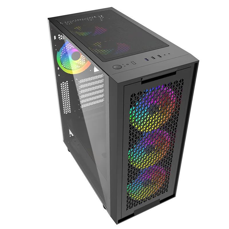 Powercase High Quality pc case Gaming pc cabinet gaming  Acrylic Gaming Computer Towers Case Spcc E-atx   Computer