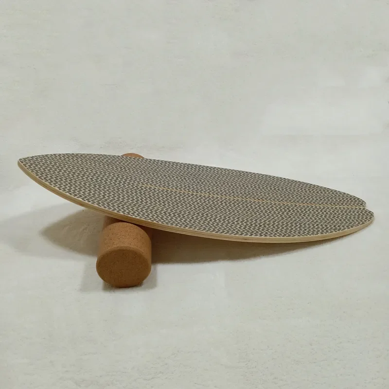 TOPKO Athletic Training Stability Trainer surf wobble board with cork roller wood Balance Board