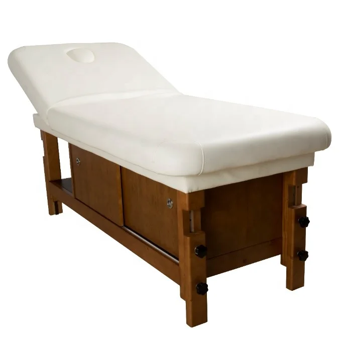 HOT sale wooden cosmetic bed  solid wood thai massage table