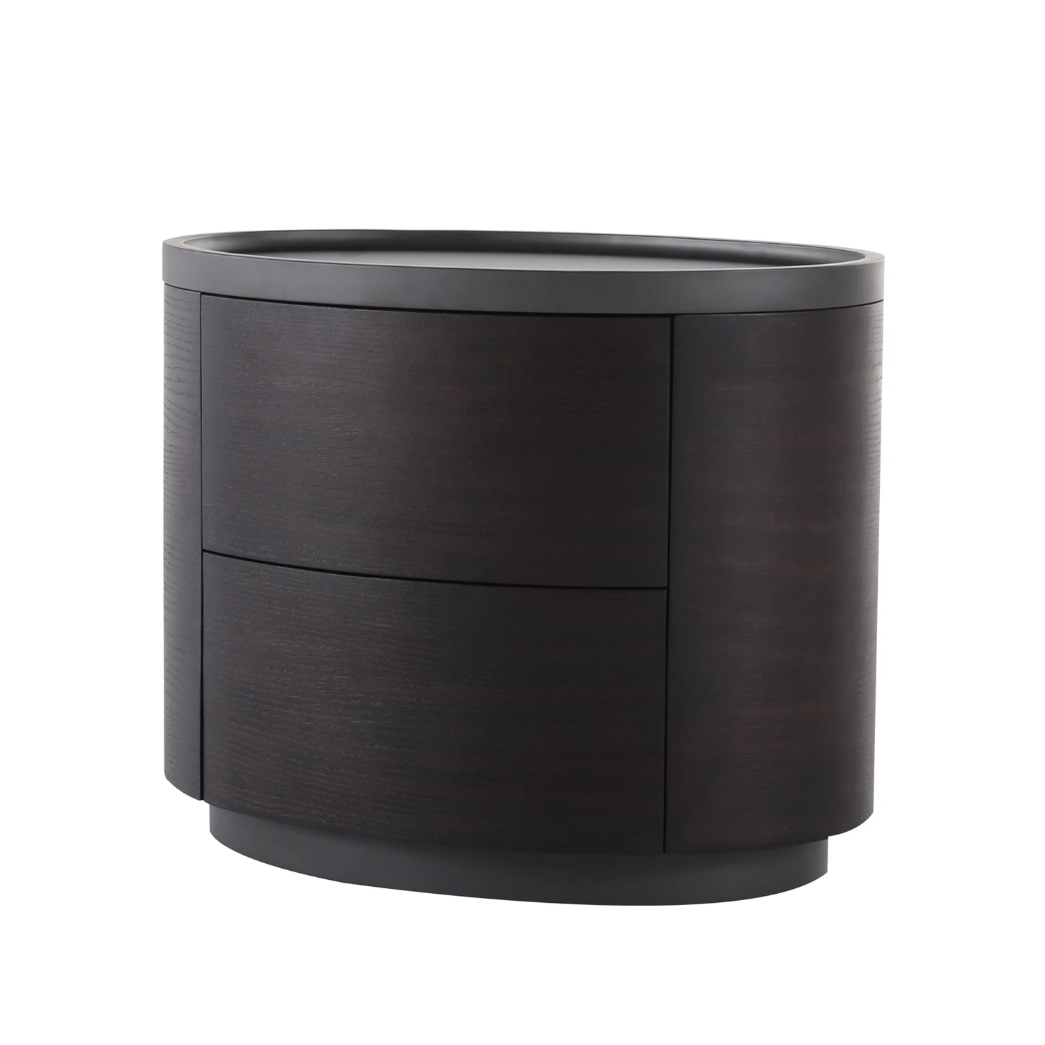 Italian Modern Simple Bedside Table Round Wood With Large Capacity Nightstand Cabinet Household Cylindrical Nightstand