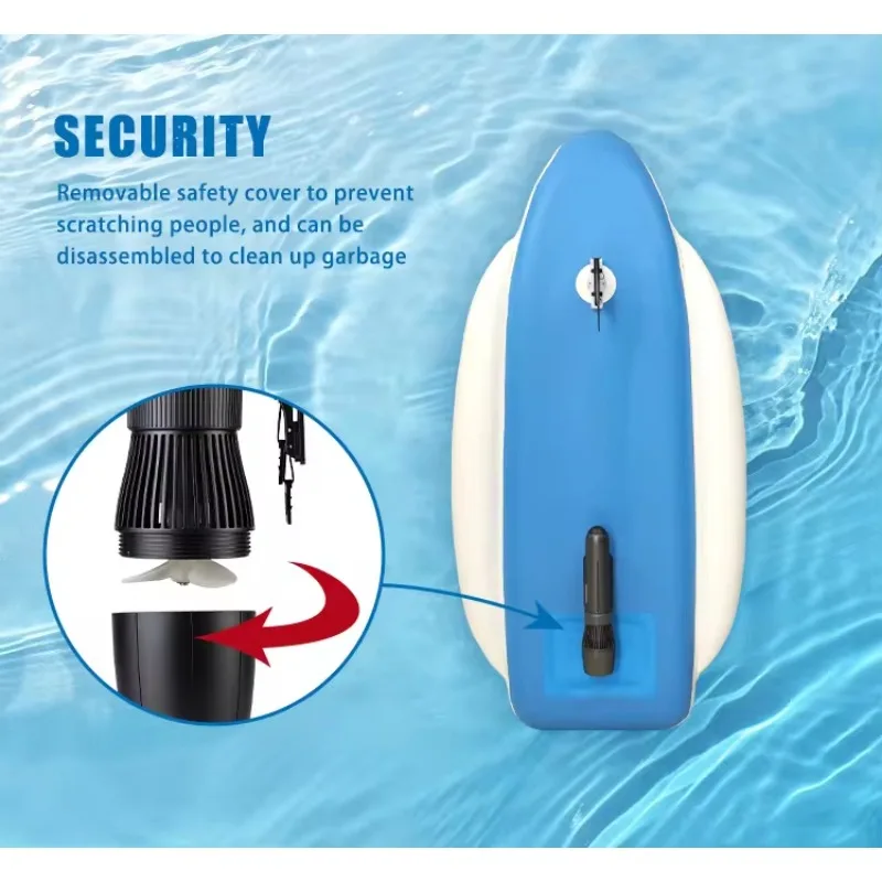 CAMORO Remote Control Electric Motorized Inflatable Jet Ski Boat Water Floating Motor Boat with Electric Underwater Scooter