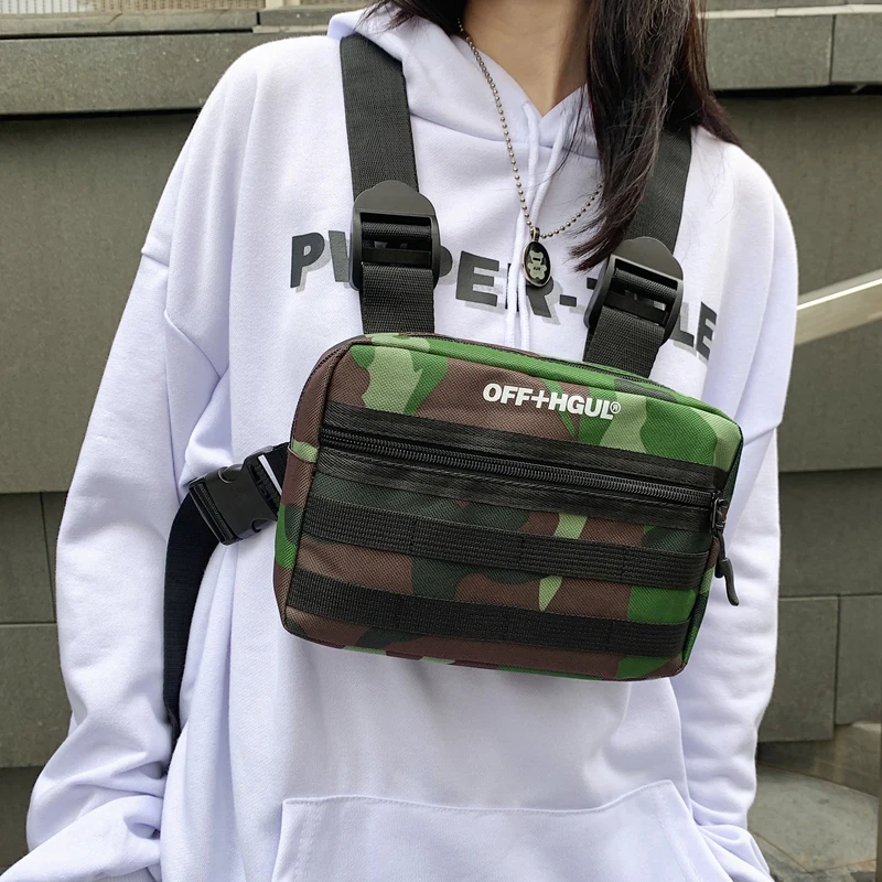 Fashion Chest Rig Bag Pack Harness Reflective Utility Light Bags Man Chest Bag for Men Women Night Running Exercise Hiking