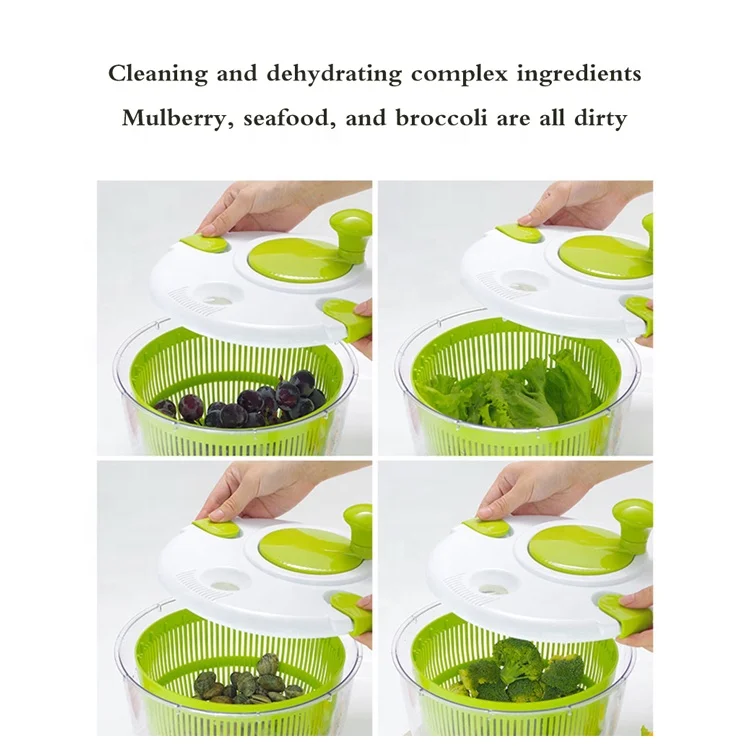 Vegetables Salad Spinner Lettuce Greens Washer Dryer Drainer Crisper Strainer For Washing Drying Leafy Vegetables Kitchen Tools