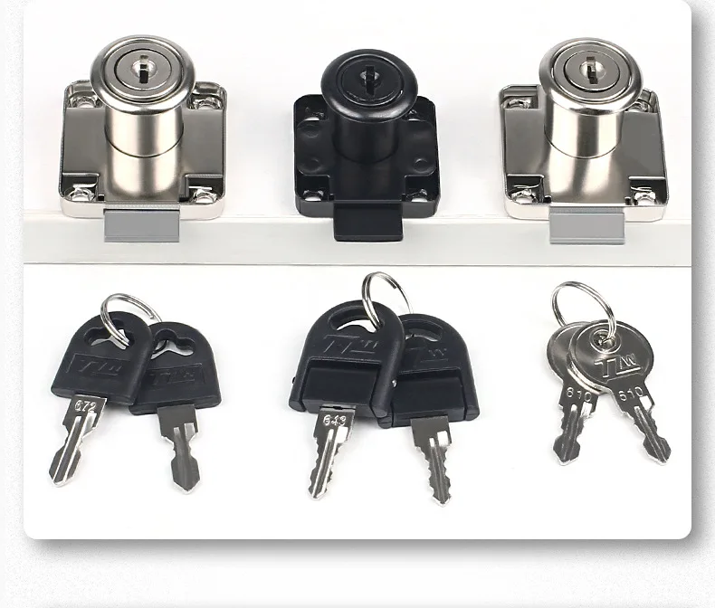 HMCL210H Series  Zinc Alloy Lock Wholesale Hardware Home Drawer Lock Home Cabinet  Desk Drawer Lock