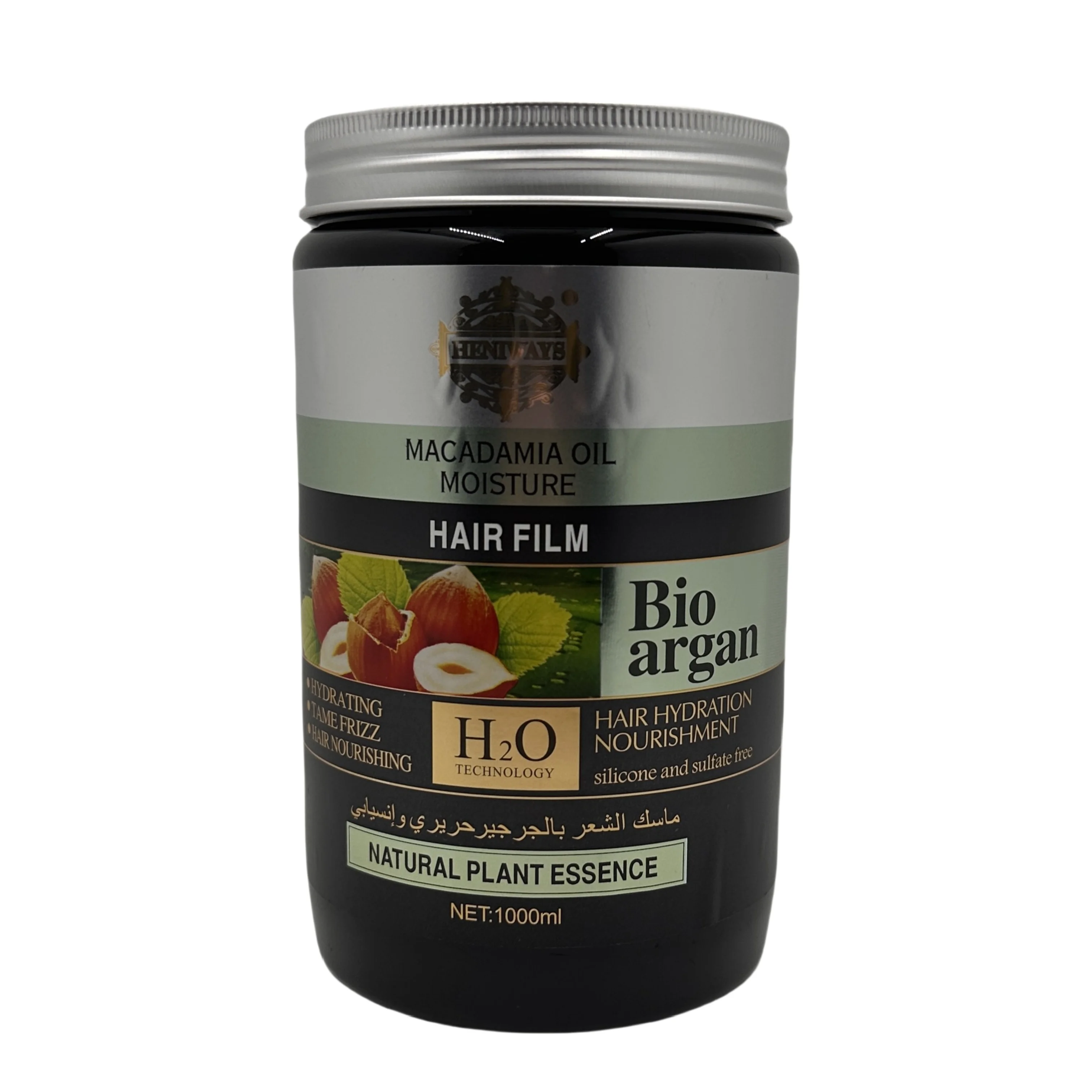 HENIWAYS Customize Wholesale Nut Fruit Oil Hair Hydrating and Nourishing Bio Argan Shampoo 900ml