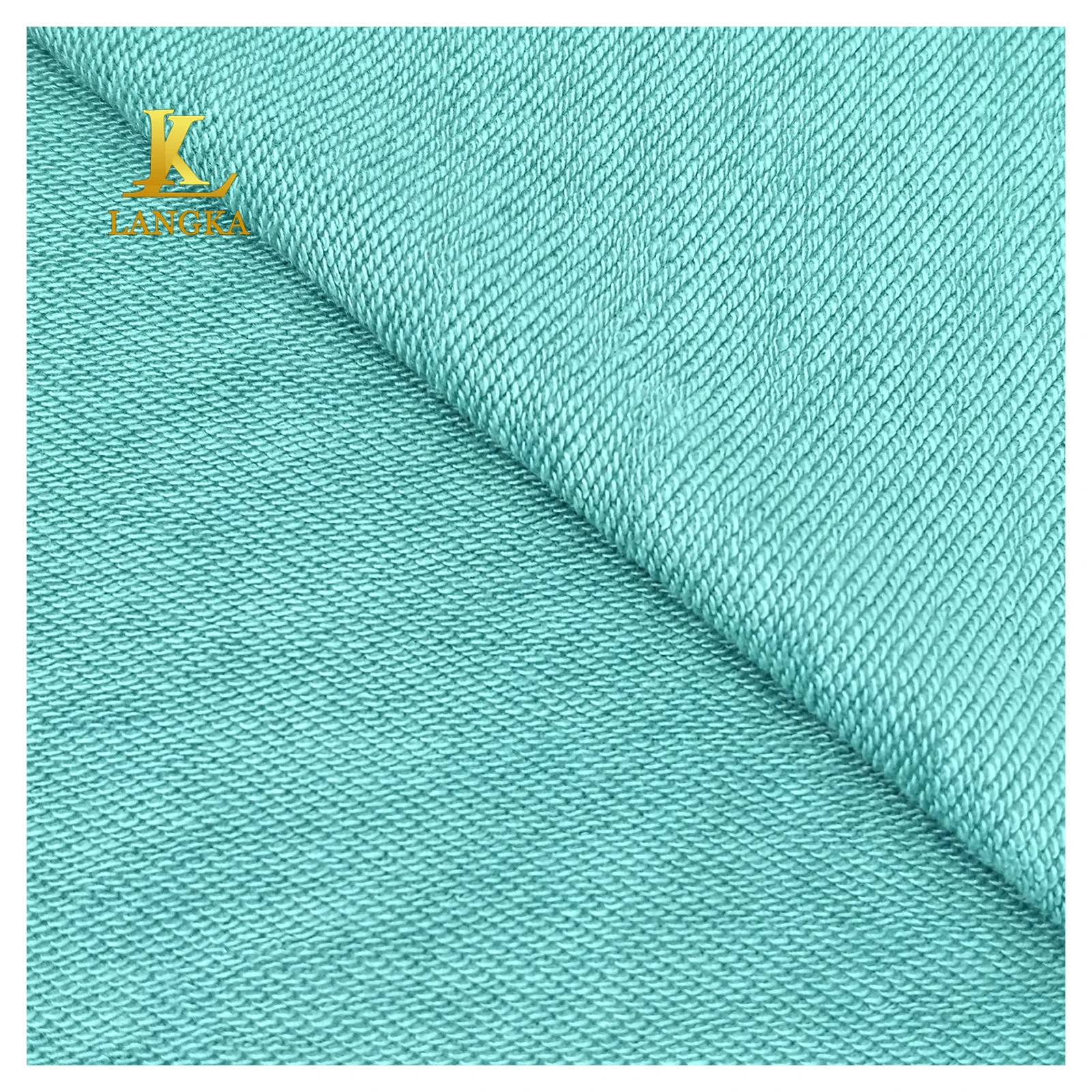 Langka 200-500gsm french terry knitted fleece hoodie fabric cotton polyester spandex material for sweatshirt shorts men
