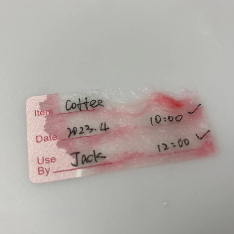 Custom-made Dissolvable Food Label Stickers Rectangle Round Oval Dissolvable Meal Prep Labels for Dish Dishwasher