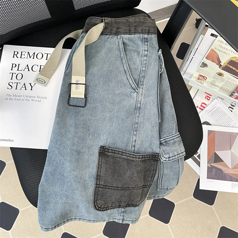 Wholesale summer fashion casual denim shorts straight vintage denim jean shorts men