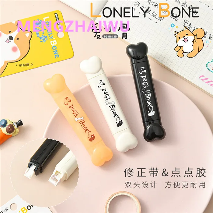 new cute online kawaii chinese stationery wholesale funny Creative bones shaped custom cheap plastic correction tape school