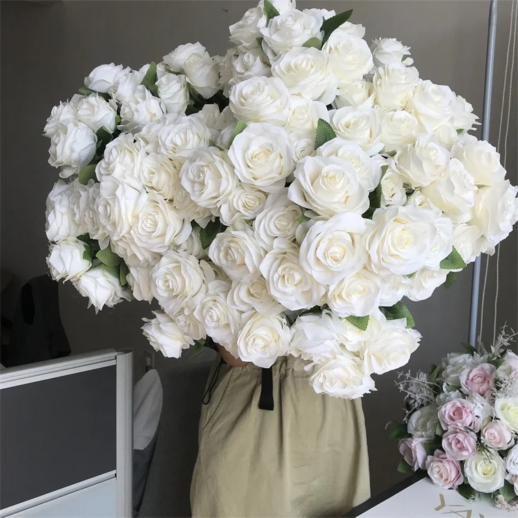 YAYUN W-1095 Factory Wholesale Home Decor Artificial Silk Rose Bulk Flowers