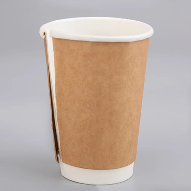  China hot 4oz 8oz 12oz paper cup custom double wall coffee sleeve with logo disposable