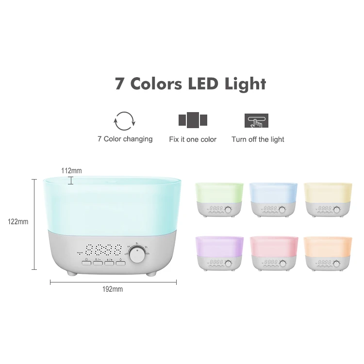 TOP Sales 360 ml cute humidifier ultrasonic aroma diffuser with digital clock