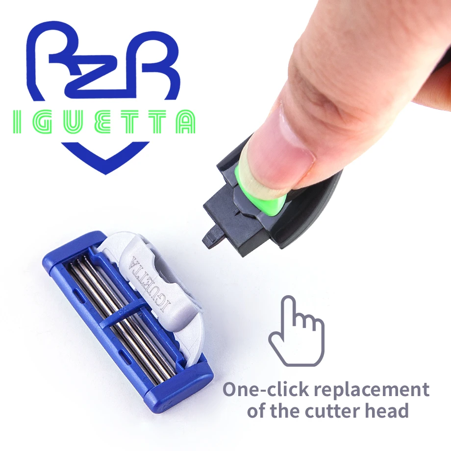  Четыре лезвия для бритья Razor Blades не одноразовые Германия лезвие из нержавеющей стали бороды бритва 8 тонер-картриджи/блистер