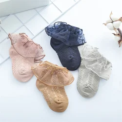 Wholesale Soft Private Label Summer Babe Sock White Gray Thin Ankle Frilly Ruffle Lace Cute Socks For Girls