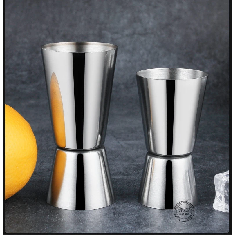 15/30 20/40 25/50 custom edge curl double head stainless steel measuring cup for cocktail