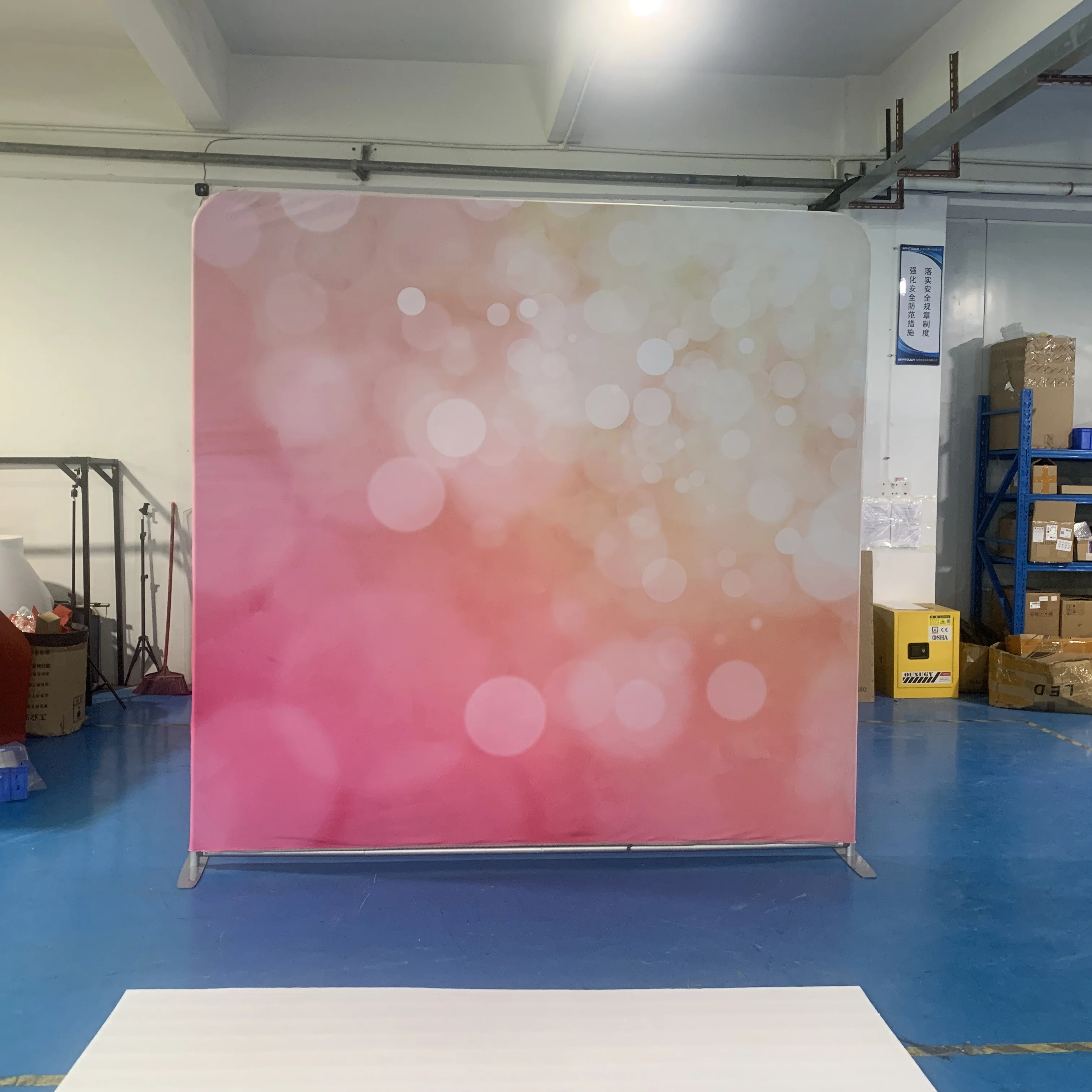 Factory price aluminum frame custom printed graphic exhibition display 8ft photo booth tension fabric display for party