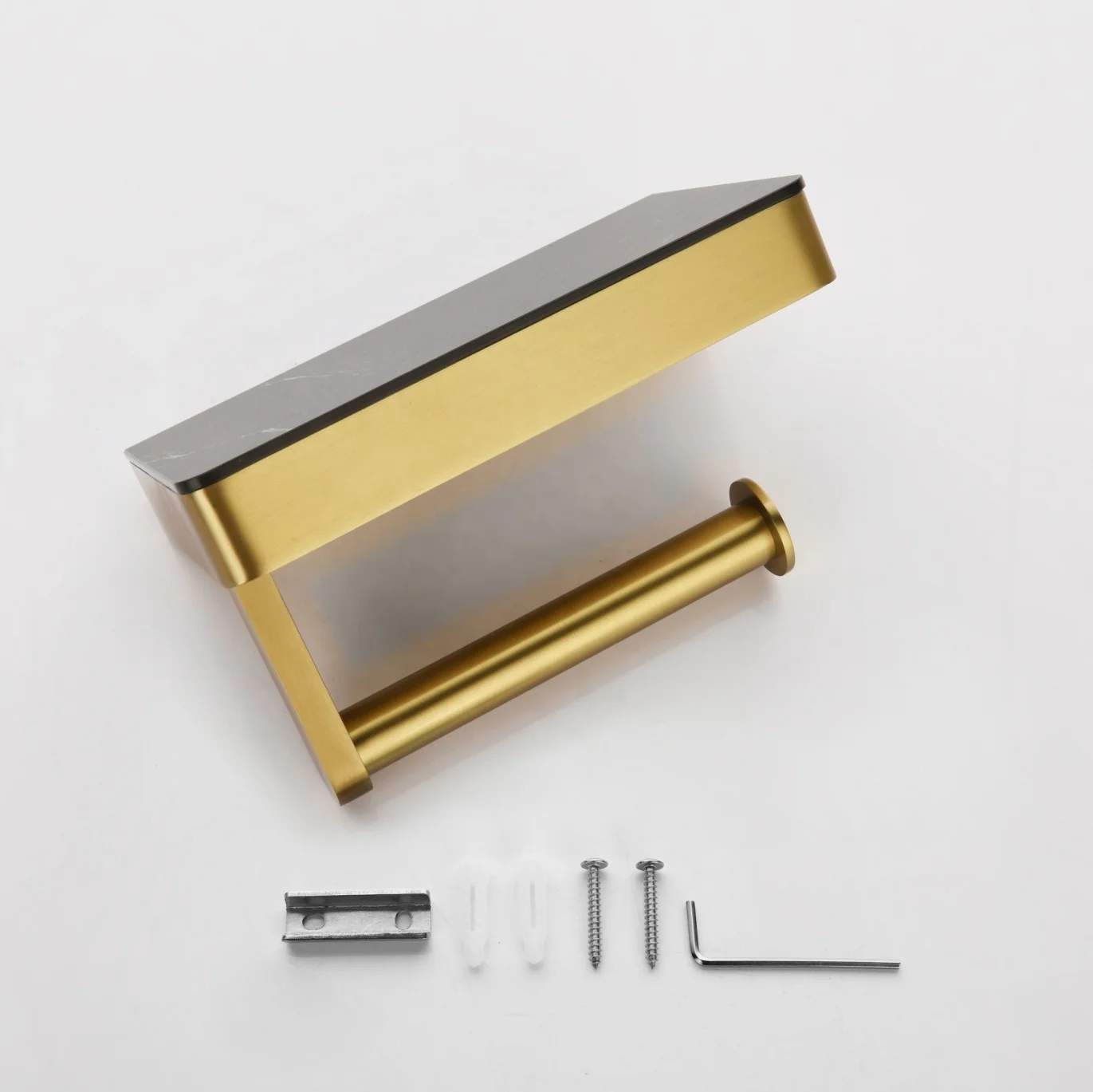 Duxini Marble Slab Modern Gold Wall Mounted Toilet Hotel Paper Towel Dispenser Wholesale Price Bathroom Tissue Rack Roll Holder