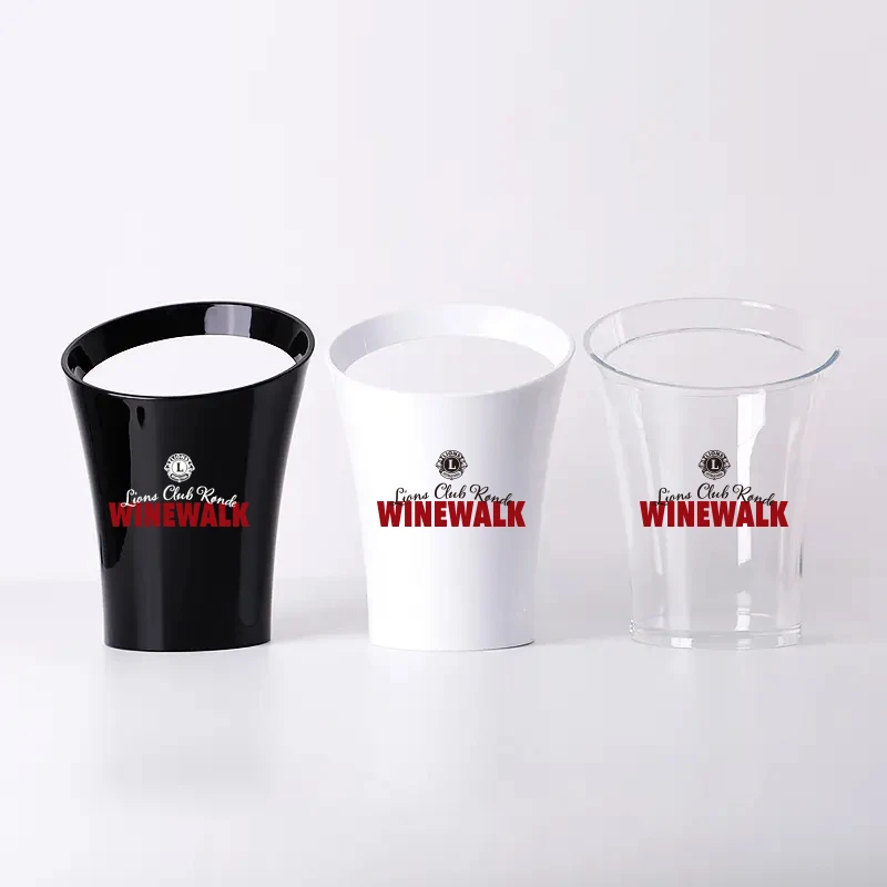 Oem Custom logo New Limited Edition Design Plastic Acrylic White Ice Imperial Champagne Ice Bucket Bottle Cooler For Party Bar