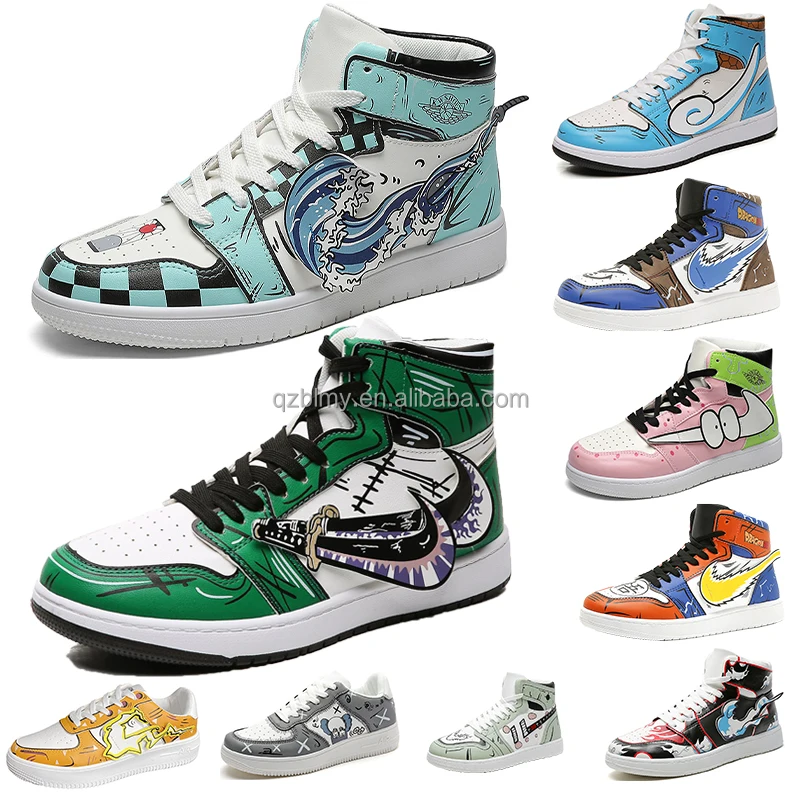 2021 мужские и женские Кроссовки Aj 1 на заказ уличные баскетбольные туфли ретро кроссовки комикс мультяшная Баскетбольная обувь с рассекающим демонов