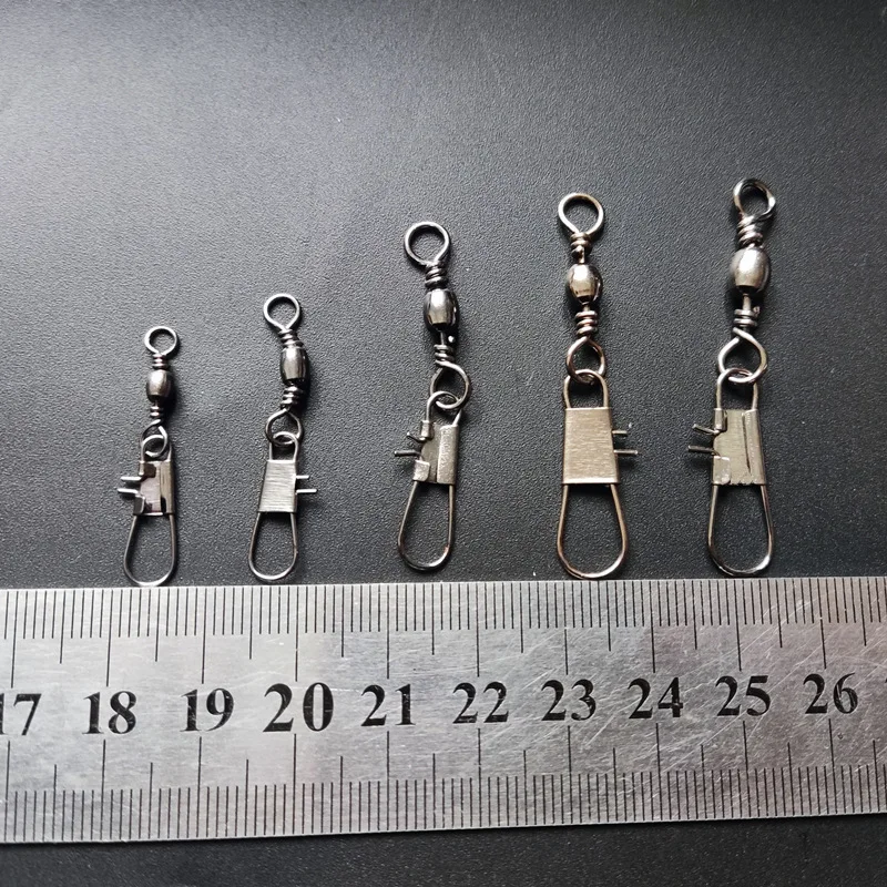 200pcs/box Fishing Swivel Crane Swivels Connector Rings Solid Alloy Snapping B-Type for Fishing Lure Accessories in store