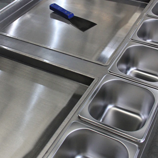 High quality thailand rolled fried ice cream machine double pan fry ice cream making machine square pan fired ice cream machine