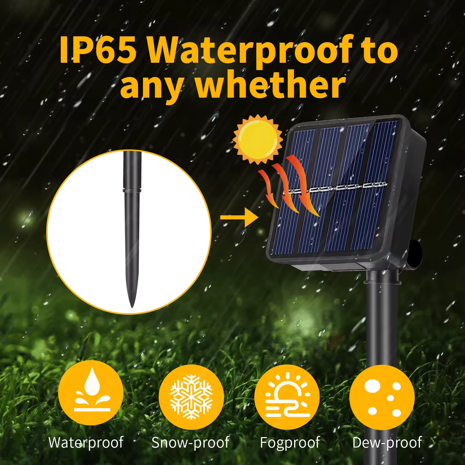 Solar Powered Copper Wire Rope Tube Lights Waterproof IP65 Christmas Garden Yard Patio Tree & Party Decor for Camping & Outdoor