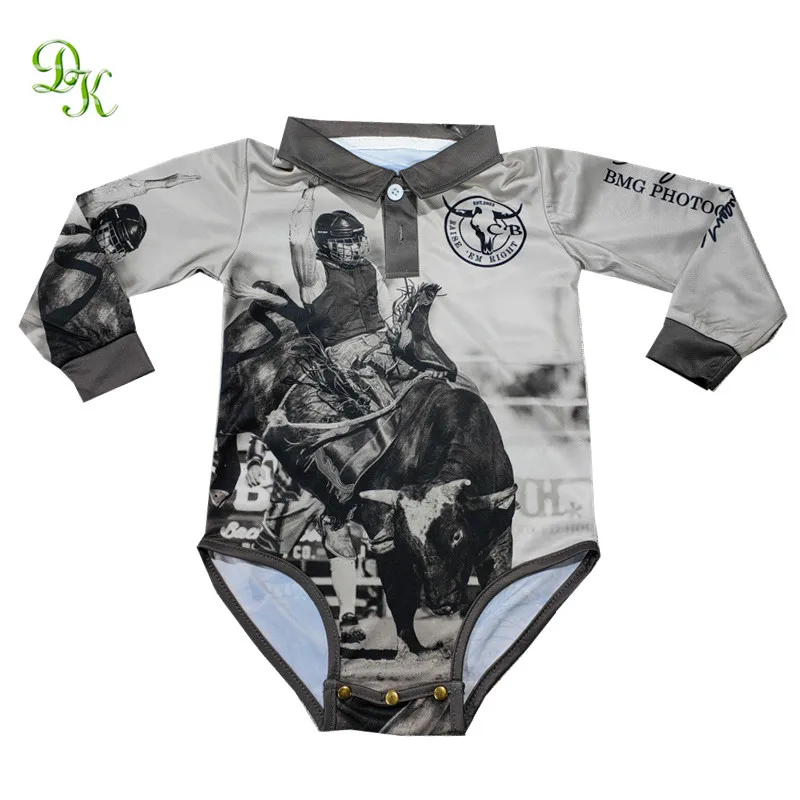 Custom design sublimation printed fish baby rompers summer long sleeve button romper onesies fish wear