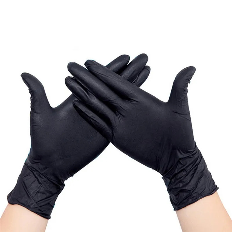 large In stock high quality powder free blended black vinyl nitrile gloves