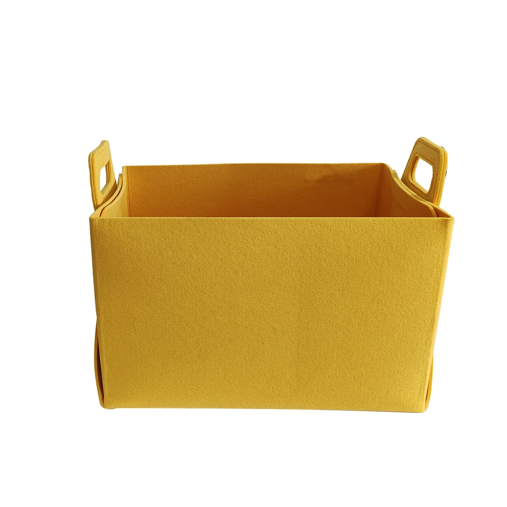Customized Wholesale Soft Fabric Grey Felt Storage Basket For Laundry With Logo