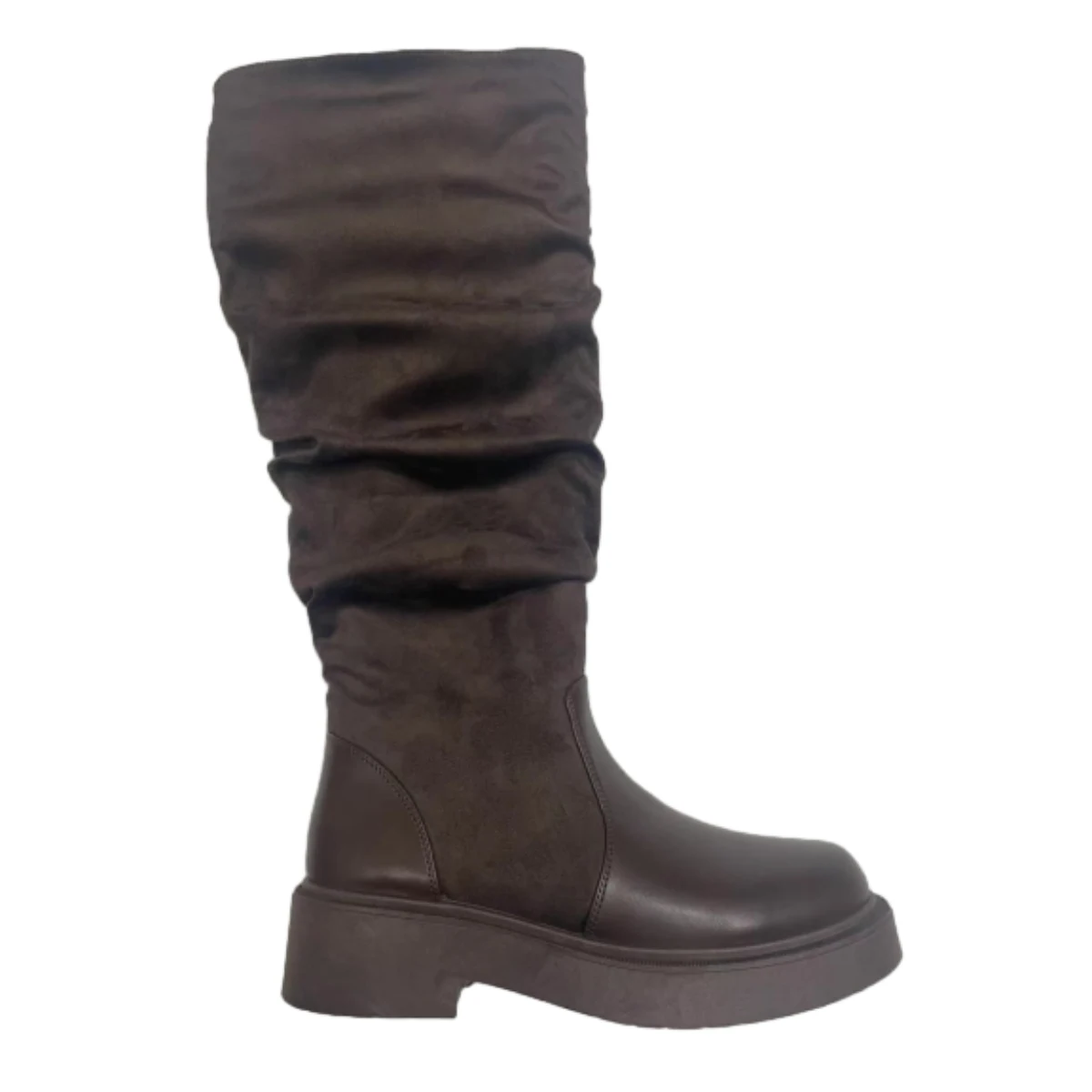 Wholesale snow boots for ladies shoes women knee high boots winter new round toe chunky heel fur boots