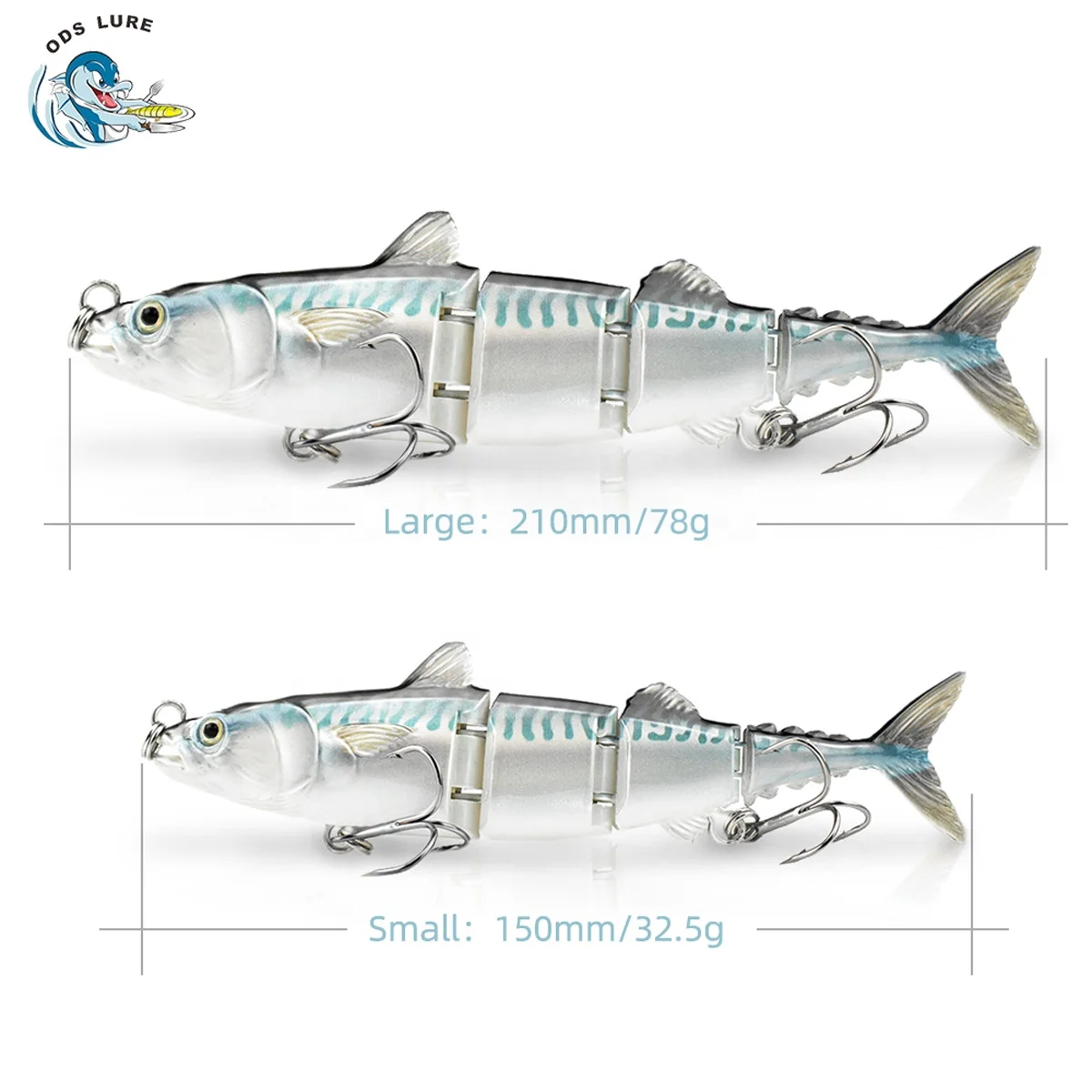 ODS Jointed Bass Trolling Fishing Bait for Saltwater Freshwater Fishing Swimbait Four Section Tuna Fishing lures