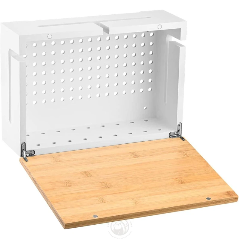 Home Wooden Magnetic Cable Cord Organizer Box Wires Keeper Storage Holder Wall Mount Cable Management Box With Bamboo Lid