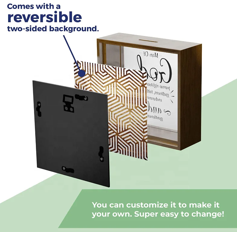 Customized Book Lovers Gifts Shadow Box Wooden Keepsake Wall Decor for Readers Reading Gift for Bookworm Solid Wood Money box