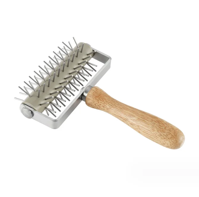 High quality Stainless Steel Pizza Dough Roller Docker Needle Roller for Homemade Baking Cake crackers Pie Hole Maker