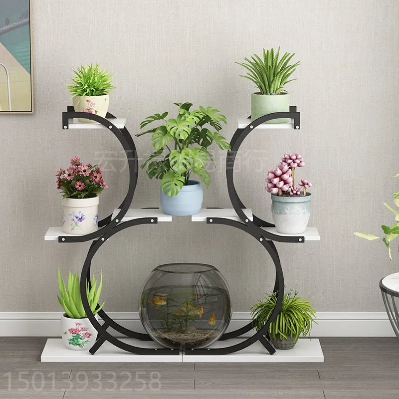 Flower shelf storage balcony creative modern simple living room interior floor-to-ceiling multi-layer flower pot rack
