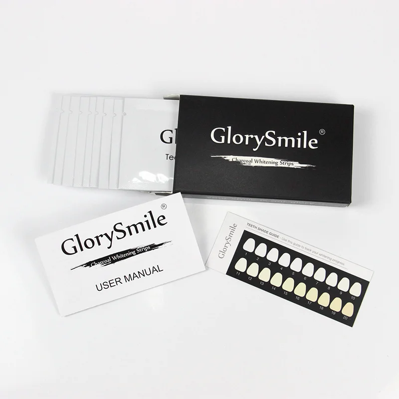New Anti Allergy Black Teeth White Strips Activated Charcoal 3D Teeth Whitening With Custom Logo Dental Whitening Strips